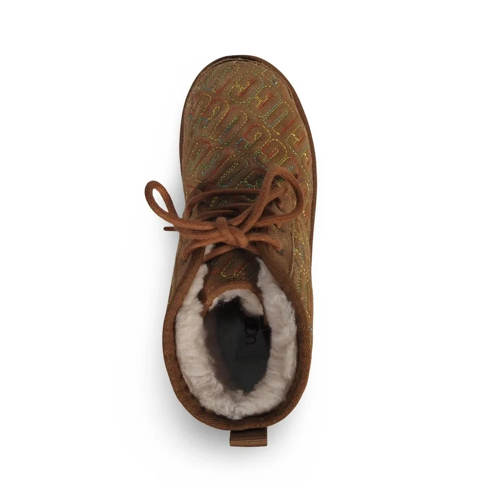 UGG Neumel II Graphic Stitch Chukka‎ Boots Youth 6 Women 7 Brown 1116170